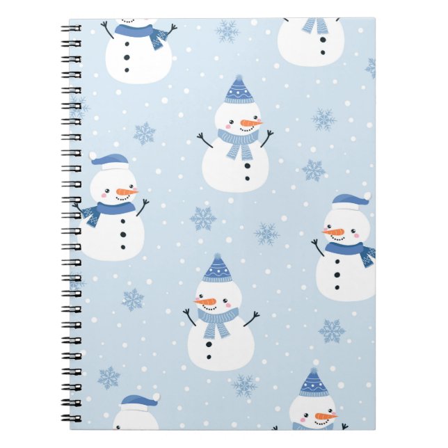 Schneemobil-Muster, Winter Hintergrund, Winter  Notizblock (Vorderseite)