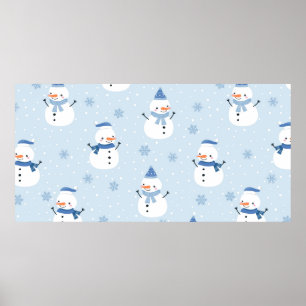 Schneemobil-Muster, Winter Hintergrund, Winter  Poster