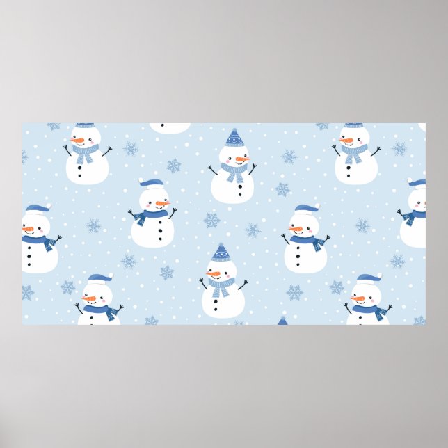 Schneemobil-Muster, Winter Hintergrund, Winter  Poster (Vorne)