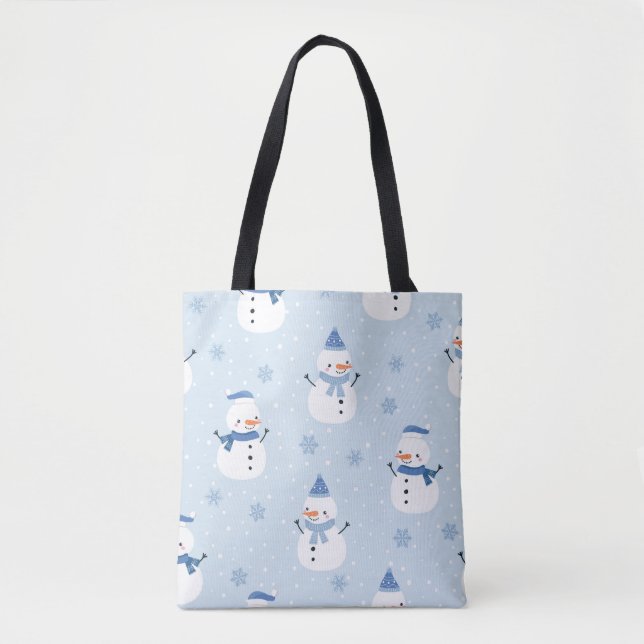 Schneemobil-Muster, Winter Hintergrund, Winter  Tasche (Vorderseite)