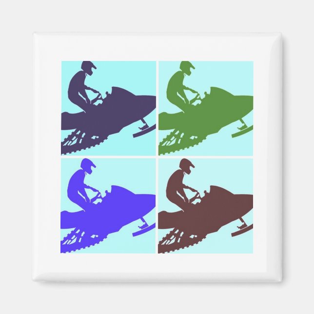 Schneemobil/Pop Art Magnet (Vorne)