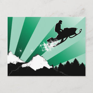 Schneemobil. Postkarte