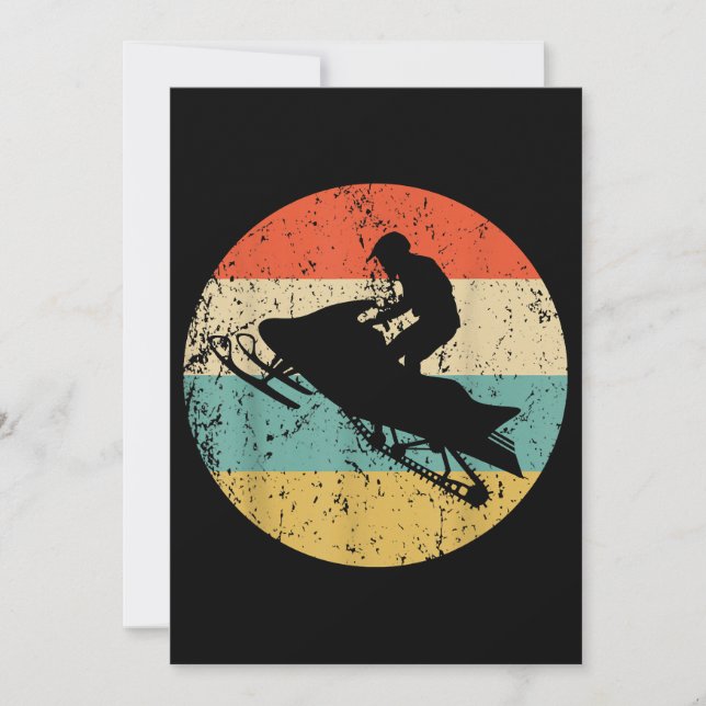 Schneemobil Retro Style Snowmobiling Einladung (Vorderseite)