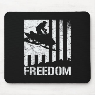 Schneemobil Schneemobilfahren Freiheit Flagge Mousepad