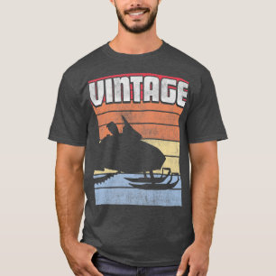 Schneemobil Ski Winter Schlitten Rück T-Shirt