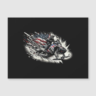 Schneemobil T Schneemobilfahren Freiheit Flagge La Magnetkarte