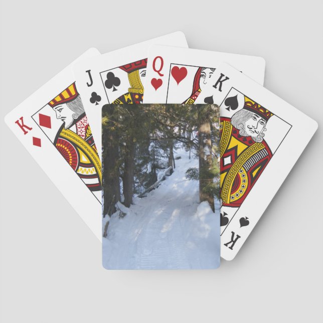 Schneemobil-Wanderweg zum Geburtstag Spielkarten (Rückseite)