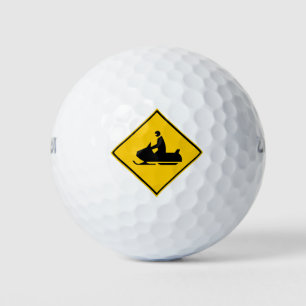 Schneemobil-Warnschnee Winter Golfball