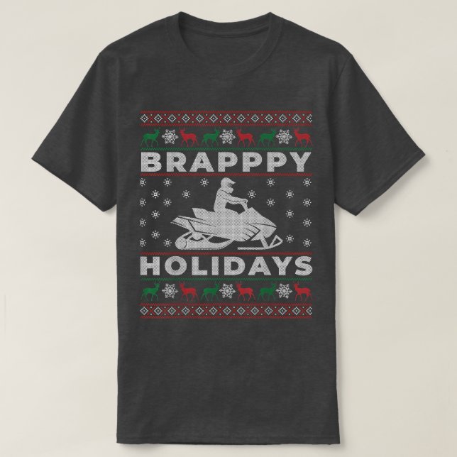 Schneemobil Weihnachten Weihnachts Sweater Geschen T-Shirt (Design vorne)