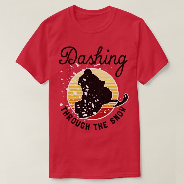 Schneemobile Dashing durch den Schnee 1 T-Shirt (Design vorne)