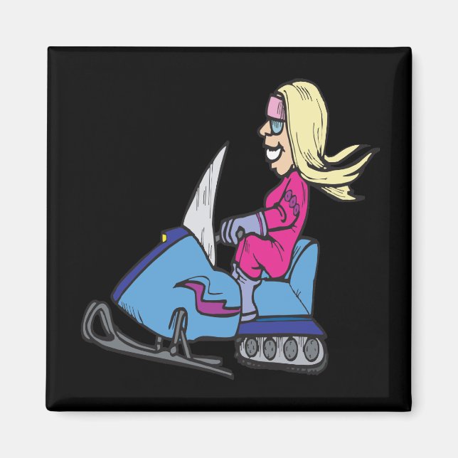 Schneemobile Frauen Magnet (Vorne)
