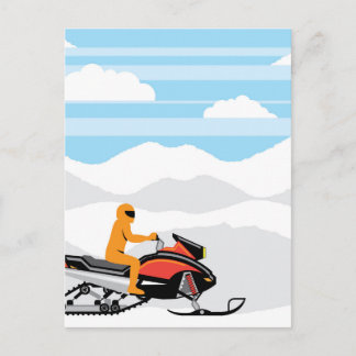 Schneemobile Landschaft Postkarte