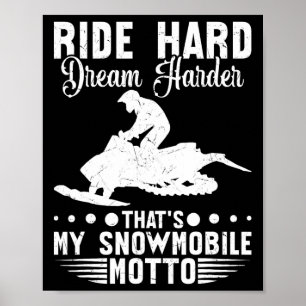 Schneemobile Reiten Schwimmen Wintersport Männer F Poster