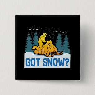 Schneemobilfahren - Mit Schnee Lustiges Schneemobi Button