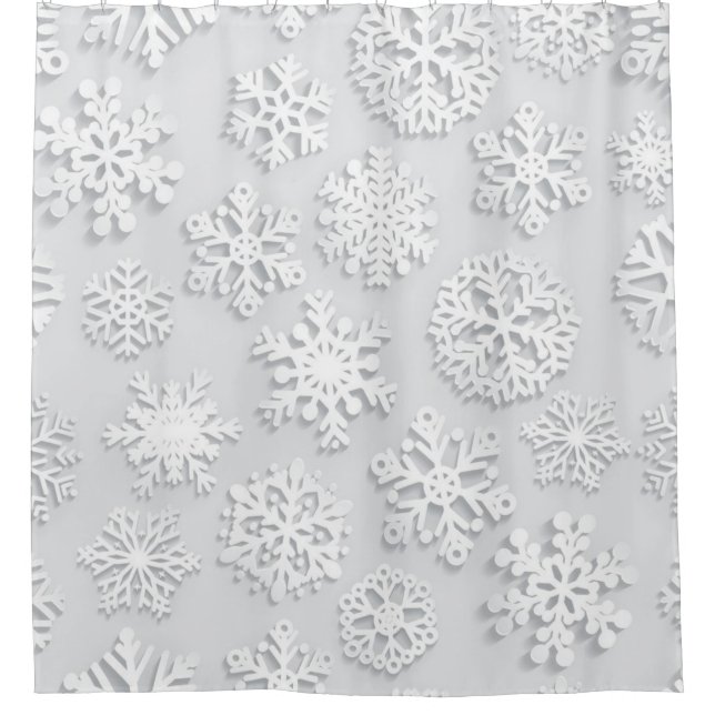 Schneemuster	 Duschvorhang (Vorderseite)