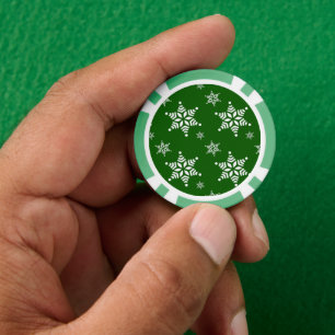 Schneemuster, Weiße Schneeflocken, Schnee, Grün Pokerchips