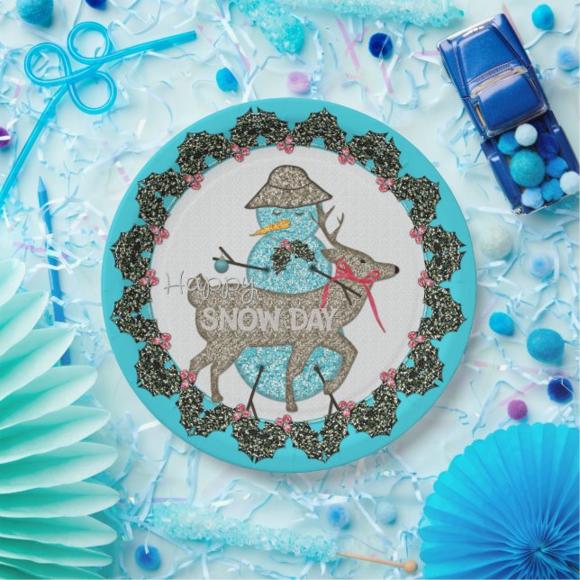 Schneepapierplatte Pappteller (Party)