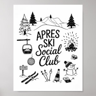 Schneeparty Ein Präs Ski Sozialclub Skifahren Wint Poster