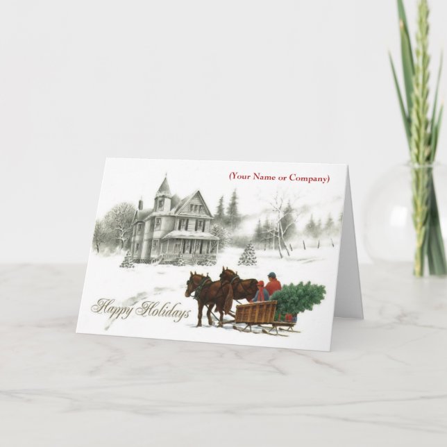 Schneepferde Corporate bedruckt Weihnachten (Vorderseite)