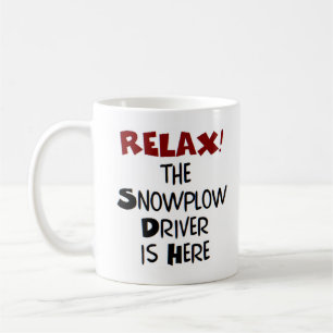 Schneepflug-Fahrer ist hier Kaffeetasse