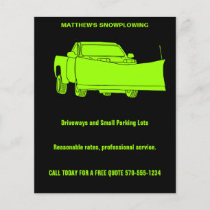 Schneepflug Lieferwagen LKW mit Pflugschnee Flyer