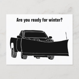Schneepflug Lieferwagen LKW mit Pflugschnee Postkarte
