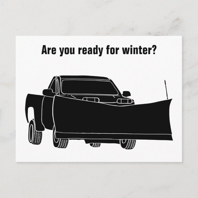 Schneepflug Lieferwagen LKW mit Pflugschnee Postkarte (Vorderseite)