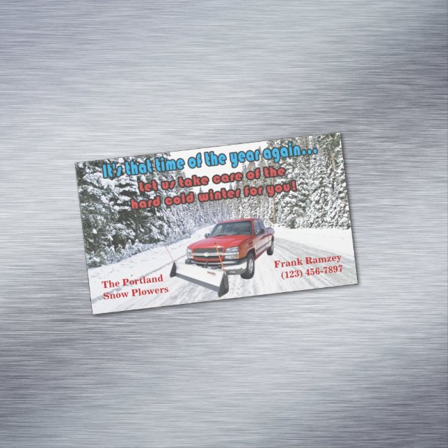 Schneepflug Magnetische Visitenkarte (Beispiel)