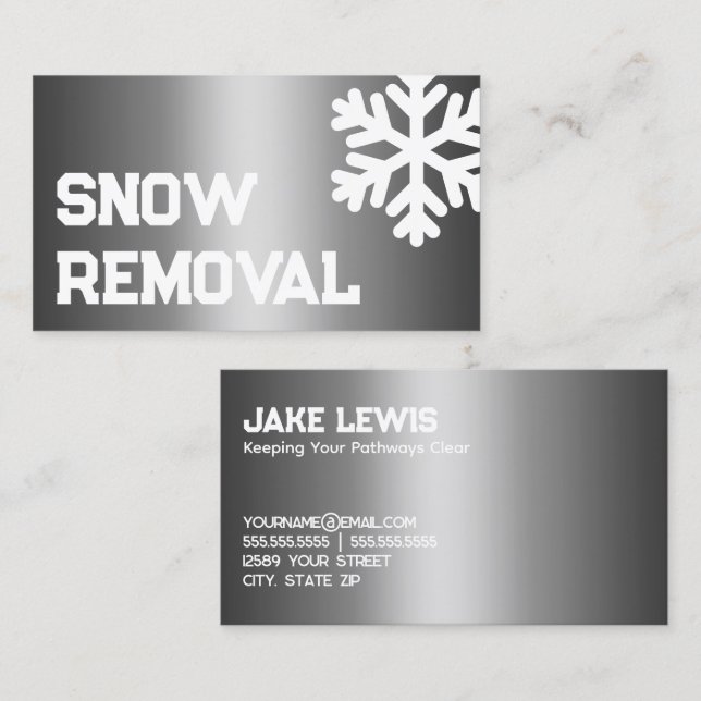 Schneepflug-Unternehmer Visitenkarte (Vorne/Hinten)