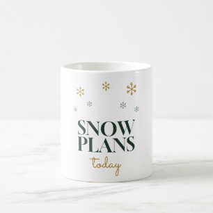 Schneepläne heute Winter-Schneeflocke-Typografie Kaffeetasse