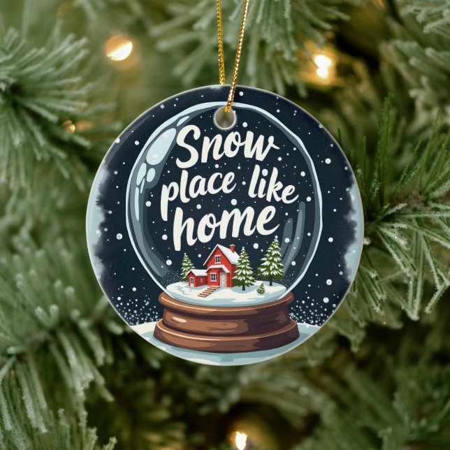Schneeplatz wie Zuhause Keramik Ornament (Baum)