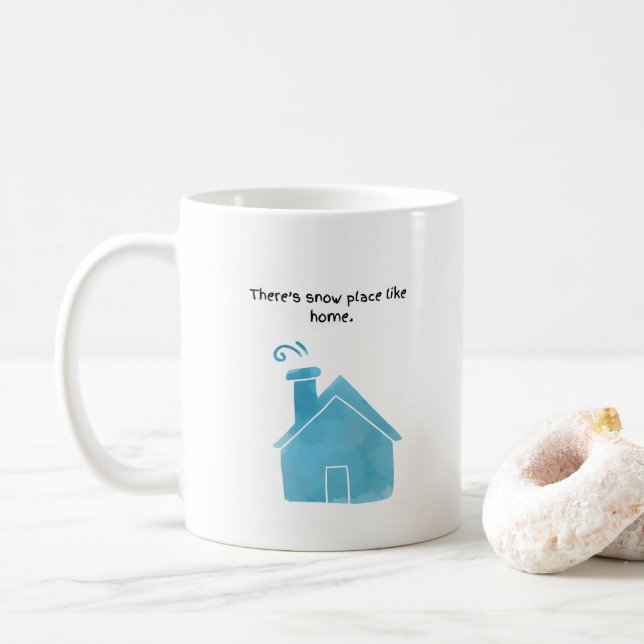 Schneeplatz wie Zuhause - Weihnachts-Kaffeebeutel Kaffeetasse (Mit Donut)