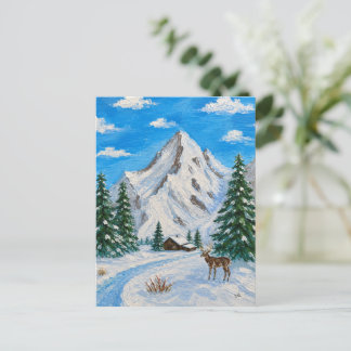 Schneepostkarte aus dem Bergtal Postkarte
