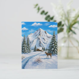 Schneepostkarte vom Bergtal Postkarte