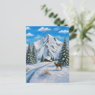 Schneepostkarte vom Bergtal Postkarte