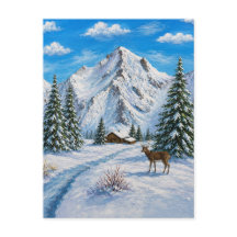Schneepostkarte vom Bergtal