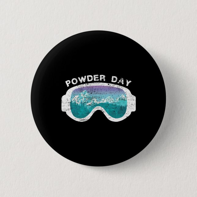 Schneepowder Day Snowboarden Mountain Sport Button (Vorderseite)