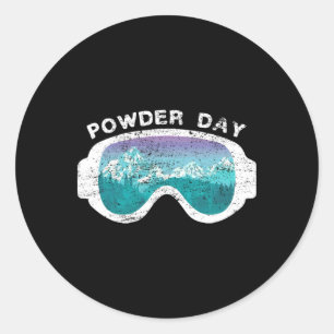 Schneepowder Day Snowboarden Mountain Sport Runder Aufkleber