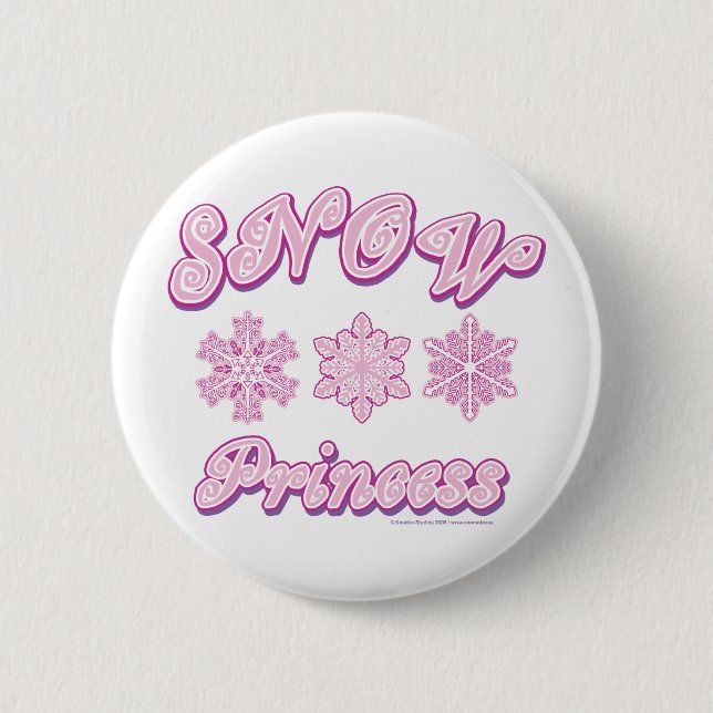 Schneeprinzessin auf Dunkelheit Button (Vorderseite)