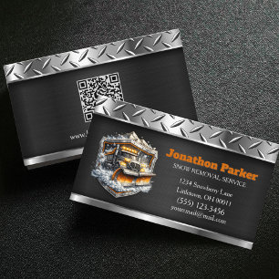 Schneeräumdienst QR-Code Metallisch Visitenkarte