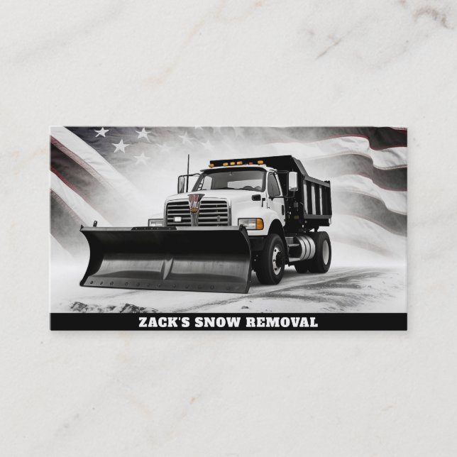 *~* Schneeraumtransporter AP74 US-Flagge Schwarz-w Visitenkarte (Vorderseite)