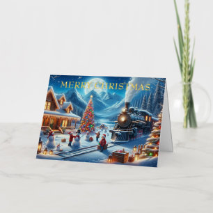 Schneereiche Winternacht mit Weihnachtszug & Schne