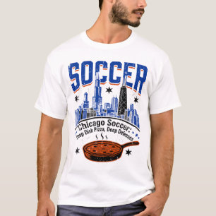 Schneereicher Chicago-Winter und Deep-Dish-Pizza T-Shirt
