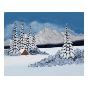 Schneereicher Winter Glänzend Poster