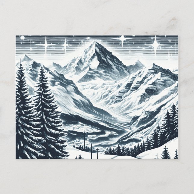 Schneereiches Winterwunderland Postkarte (Vorderseite)