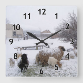Schneeschauen Quadratische Wanduhr