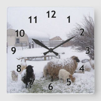 Schneeschauen Quadratische Wanduhr