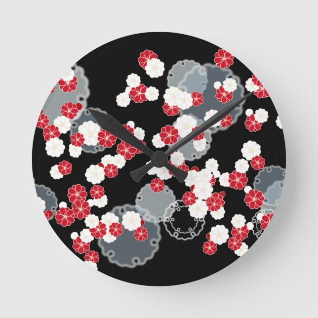 Schneeschauer Neujahrstag Runde Wanduhr (Vorderseite)