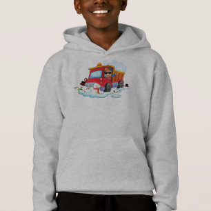 Schneeschauer Tag pflügen Schneemänner Hoodie