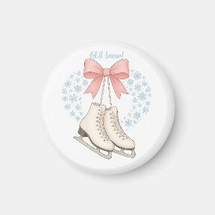 Schneeschieber und Schlittschuhe Magnet